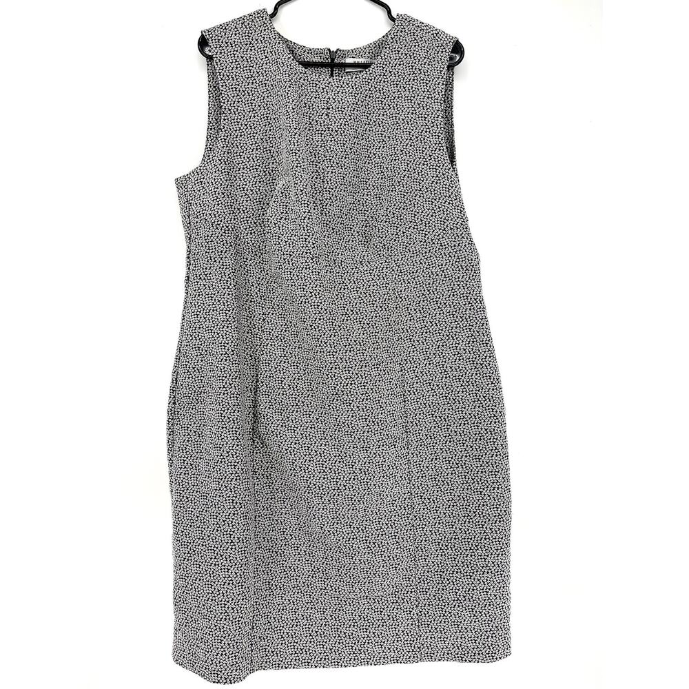 MM LaFleur Sleeveless Lined‎ polka dot Gray Office Dress (+2)